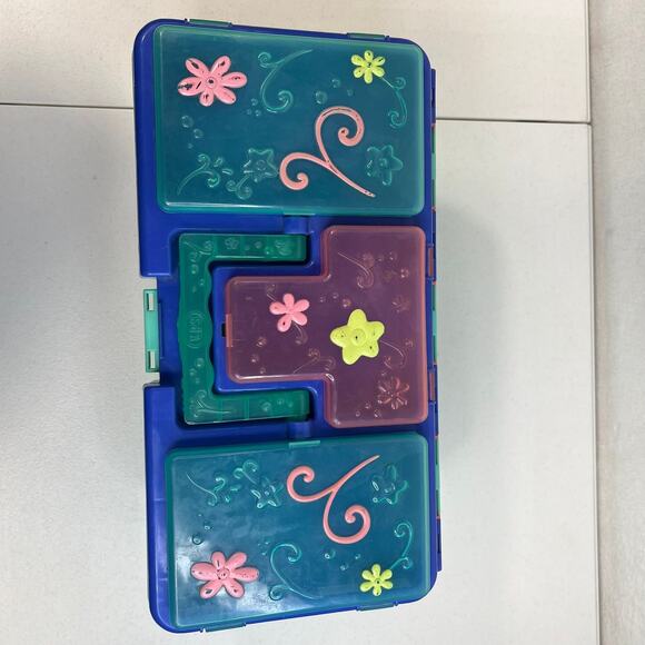 Littlest Pet Shop Storage Case Hasbro 2007 Toy Carry Box Teal Blue LPS Playset - Picture 11 of 11